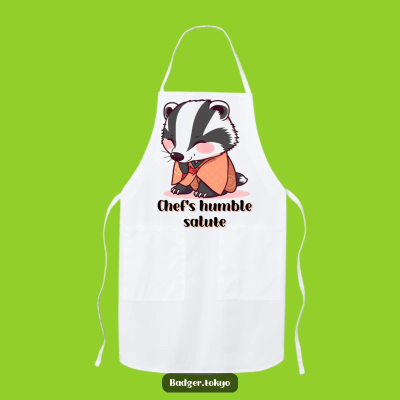 Funny Badger Bowing Kimono Apron - Polite Kitchen Helper, Funniest Kitchen Gift