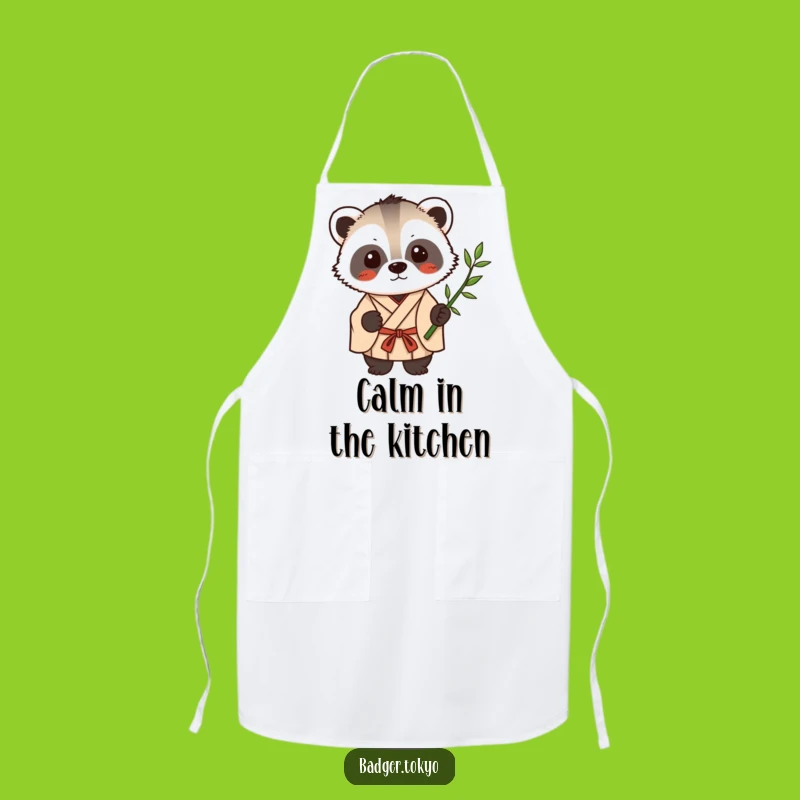 Funny Kawaii Badger Bamboo Apron - Chef's Zen Action Gift