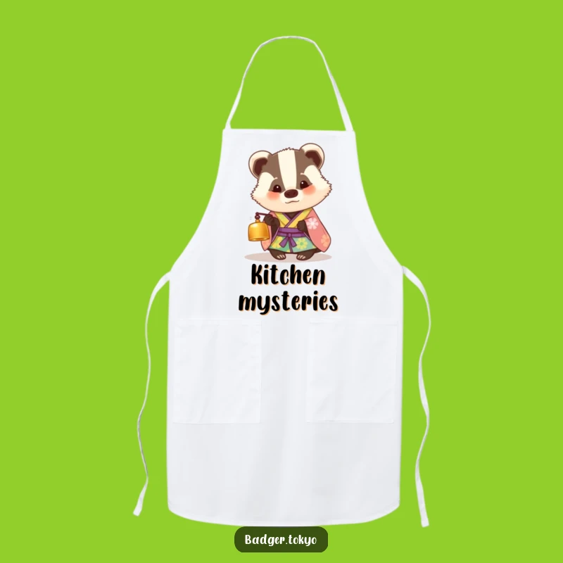 Funny Kitchen Apron: Curious Badger Kimono - Cook with Wonder