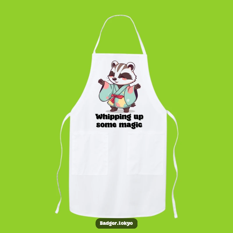 Funny Kawaii Badger Kimono Sweep Apron - Chef's Graceful Action Gift