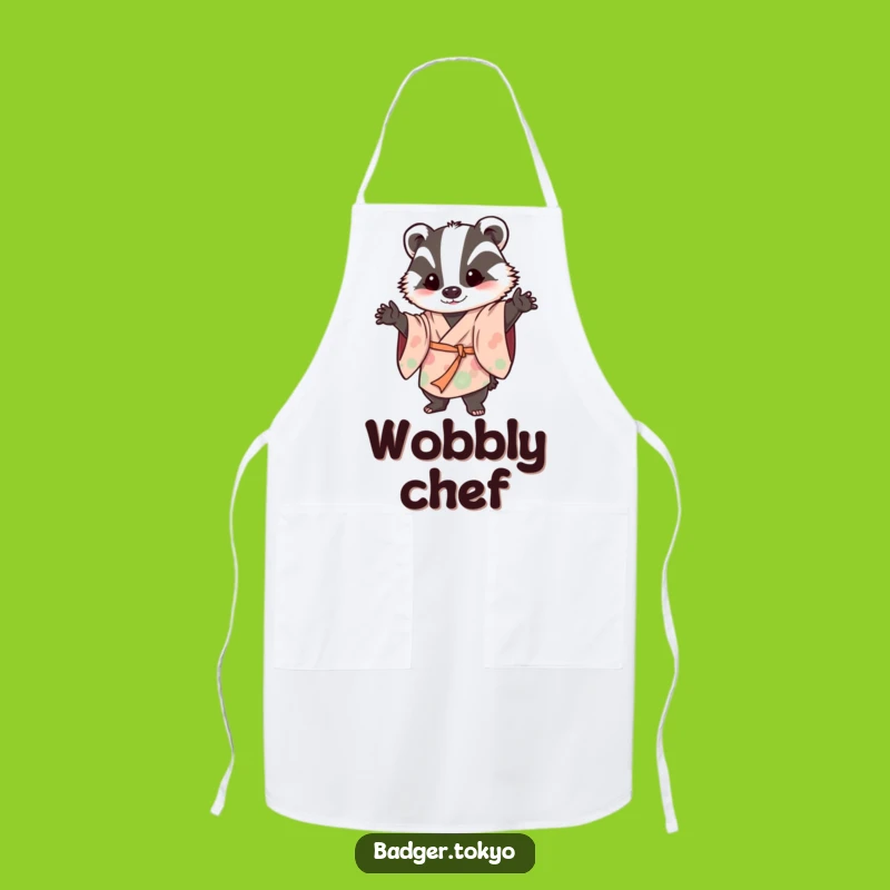 Funny Kitchen Apron: Wobbly Badger Kimono - Cook with Fun