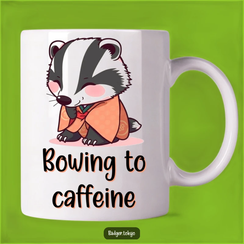 Funny Badger Bowing Kimono Mug - Respectful Greeting, Perfect Funny Gift