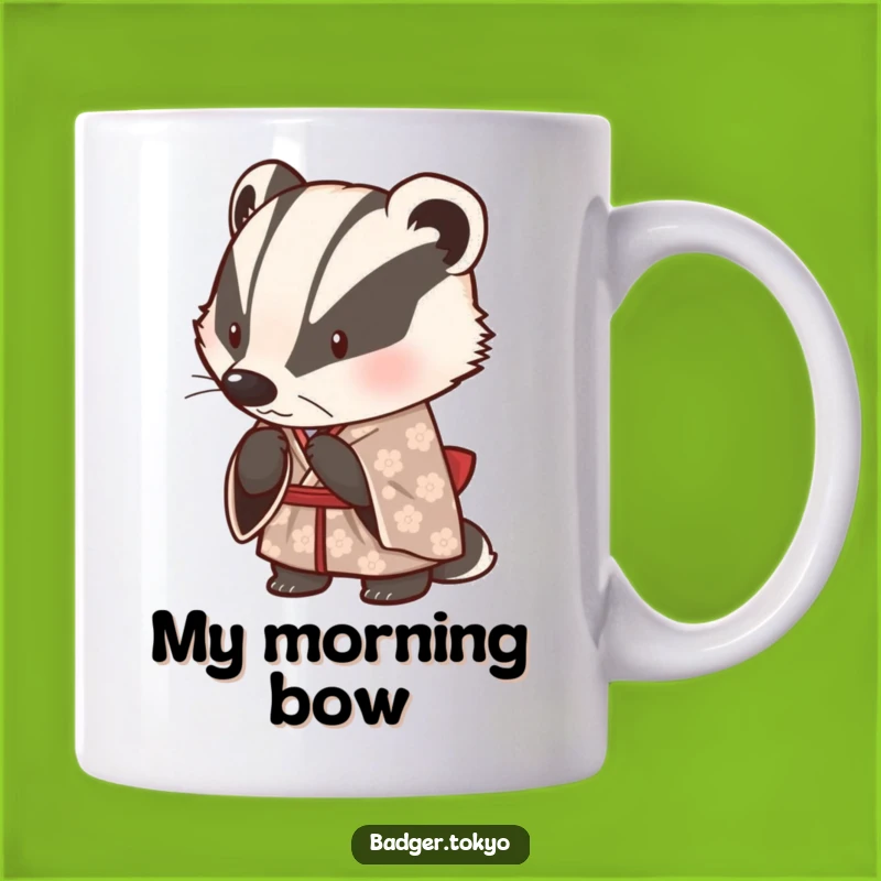 Funny Cute Badger Bowing Kimono Mug - Perfect Polite Gift