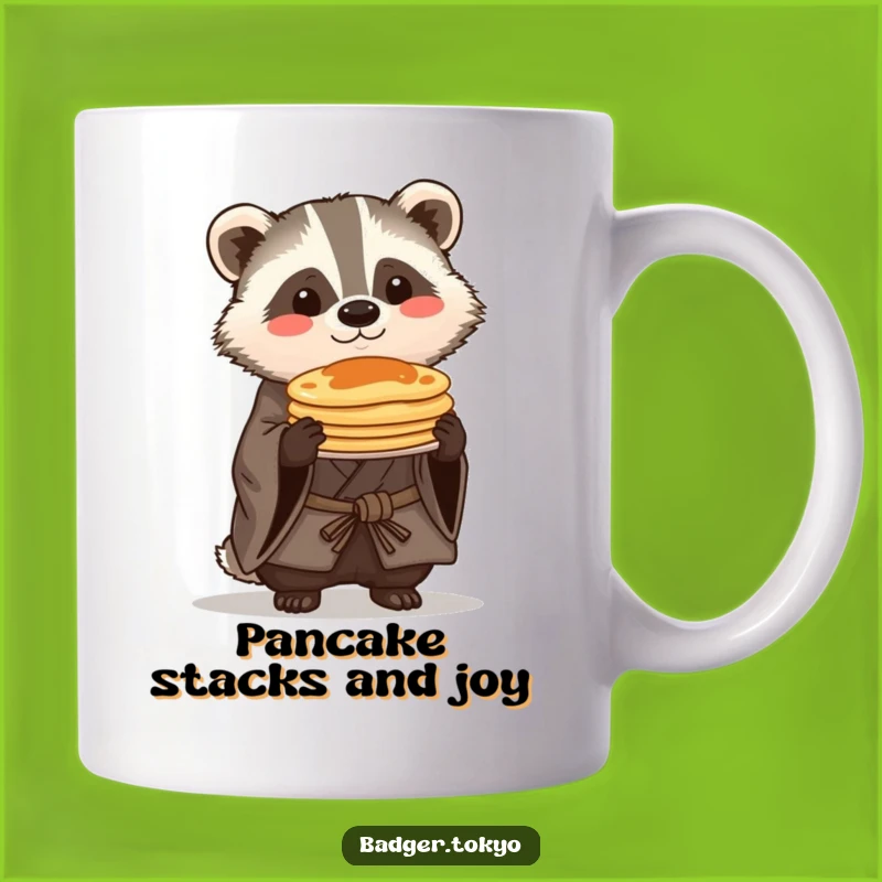 Funny Kawaii Badger Pancake Balance Mug - Rustic Proud Badger Gift