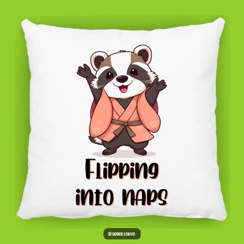 Funny Somersault Badger Kimono Pillow: Acrobatic Comfort, Playful Accent, Funny Gift