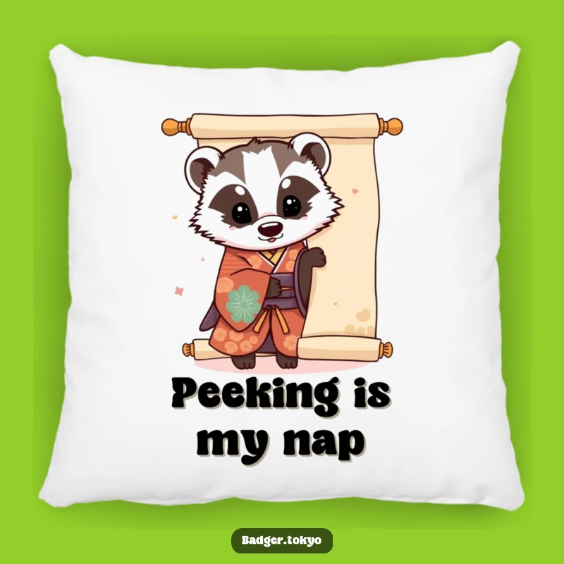 Funny Kawaii Badger Kimono Pillow - Cozy Playful Surprise Gift