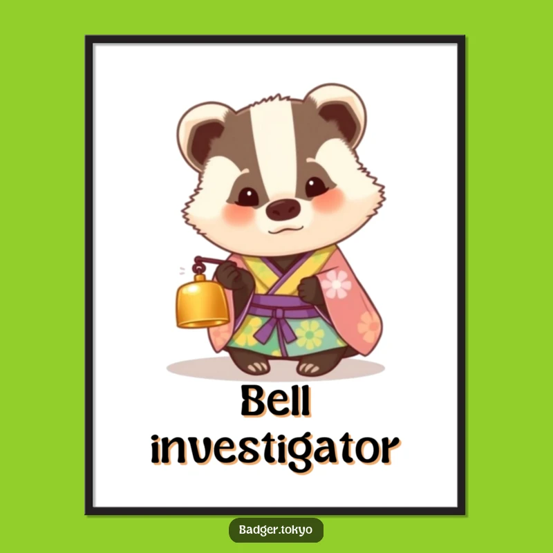 Funny Digital Art: Curious Badger Kimono - Instant Wonder Download
