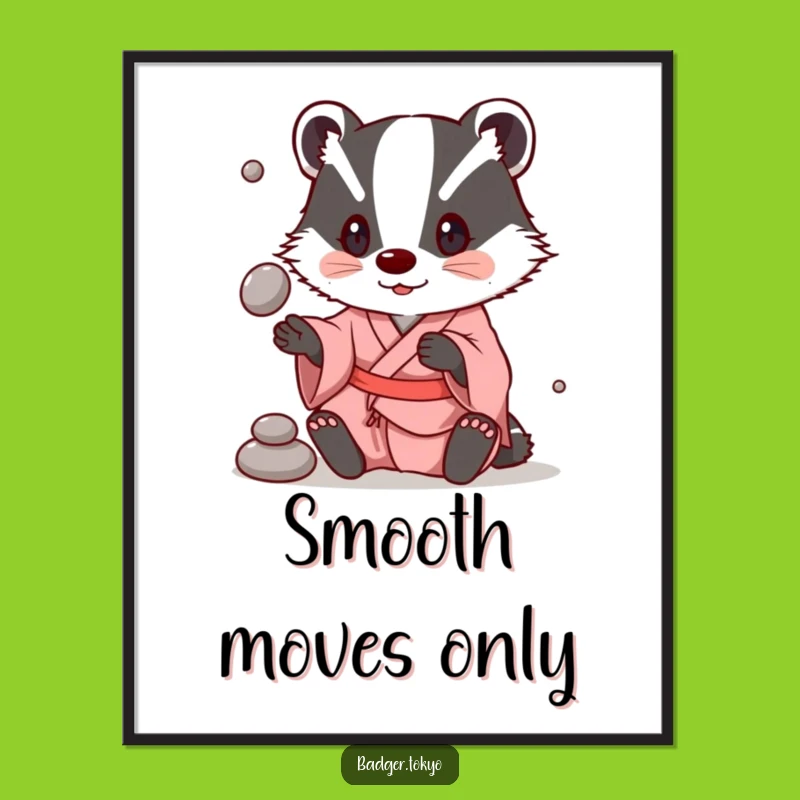 Funny Badger Juggling Kimono Digital Print - Playful Skill Art, Instant Funny Gift