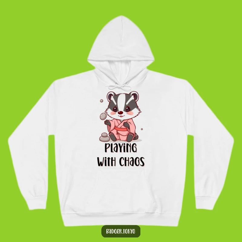 Funny Badger Juggling Kimono Hoodie - Cozy Playtime Wear, Perfect Funny Gift