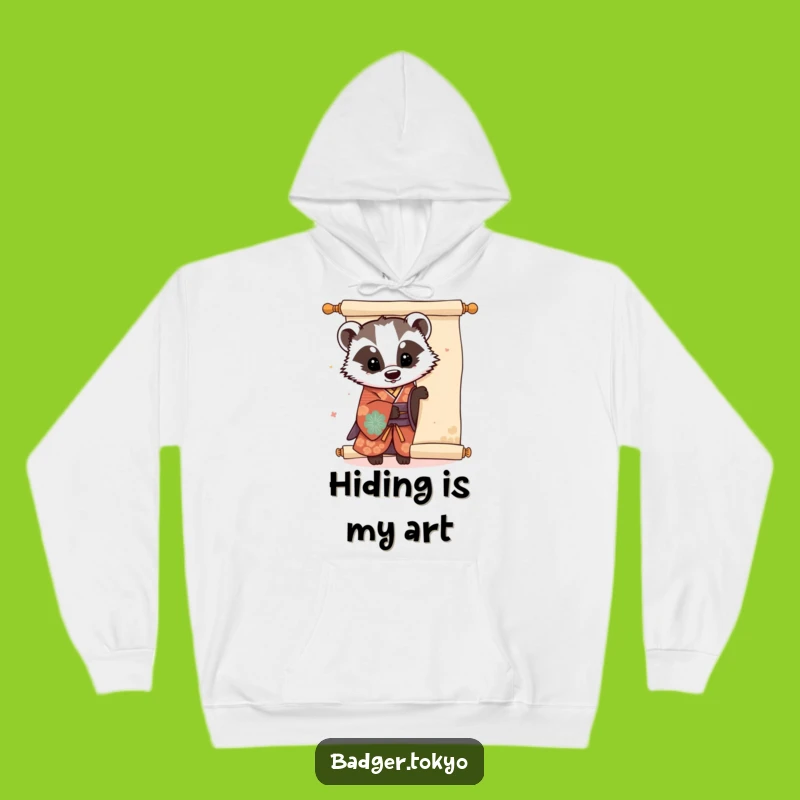 Funny Kawaii Badger Kimono Hoodie - Cozy Playful Peek Gift