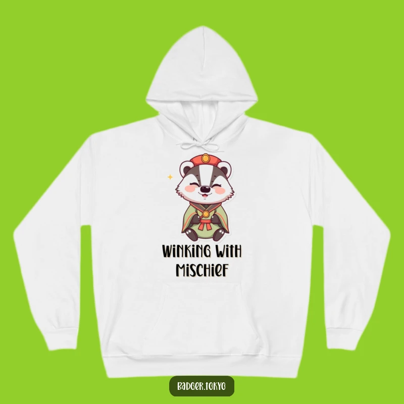 Funny Winking Badger Kimono Hoodie: Mischievous Comfort, Happy Sparkle, Hilarious Funny Gift