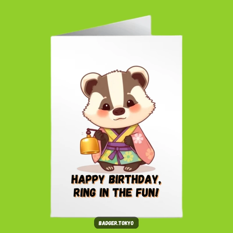 Free Printable Badger Birthday Card: Curious Bell, Funny Downloadable Gift
