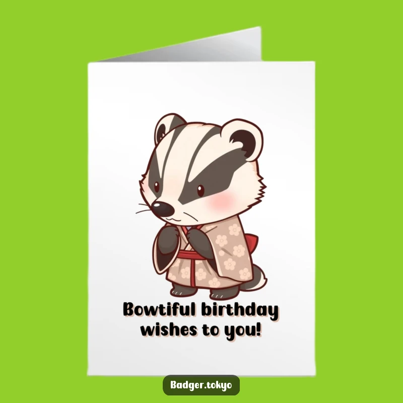 Free Printable Badger Birthday Card: Cute Bowing Animal, Funny Downloadable Gift