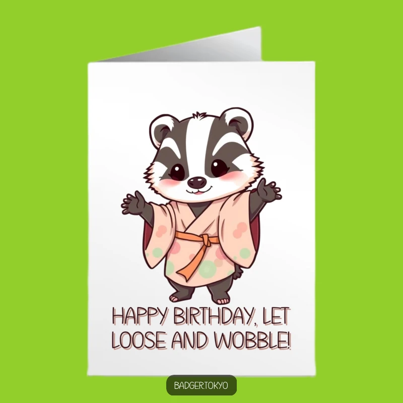 Free Printable Badger Birthday Card: Wobbly Fun, Humorous Downloadable Gift