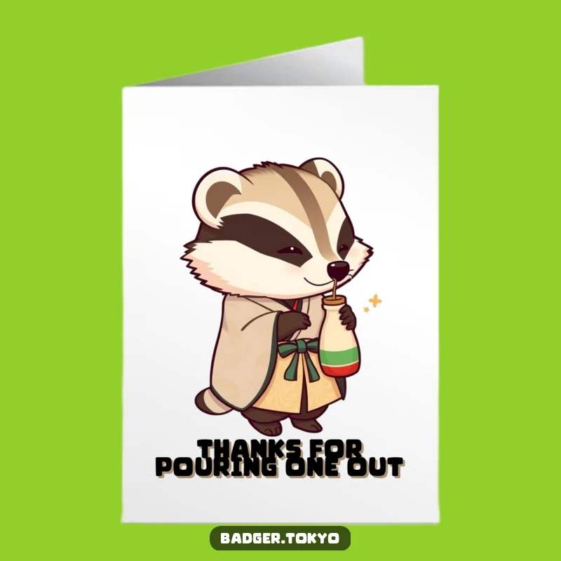 Free Printable Thank You Card: Sake Cheers, Humorous Downloadable Gift