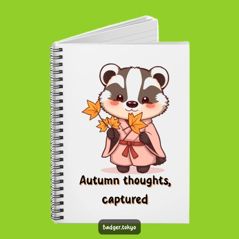 Funny Badger Kimono Notebook - Journal Leaf Moments, Perfect Funny Gift