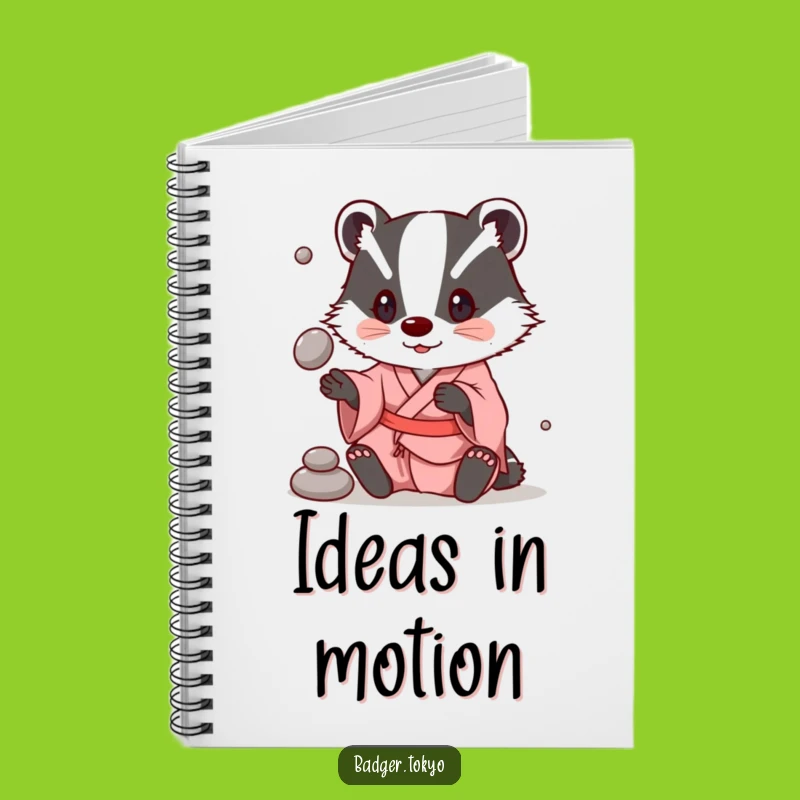 Funny Badger Juggling Kimono Notebook - Journal Playful Ideas, Perfect Funny Gift