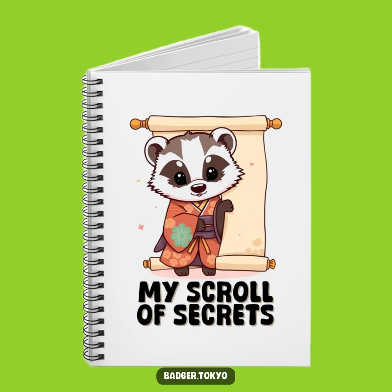 Funny Kawaii Badger Kimono Notebook - Playful Journal Gift