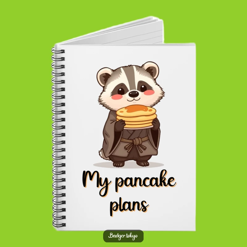 Funny Kawaii Badger Pancake Notebook - Proud Breakfast Journal Gift