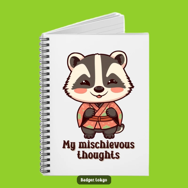 Funny Kawaii Badger Wink Notebook - Mischievous Journal Gift