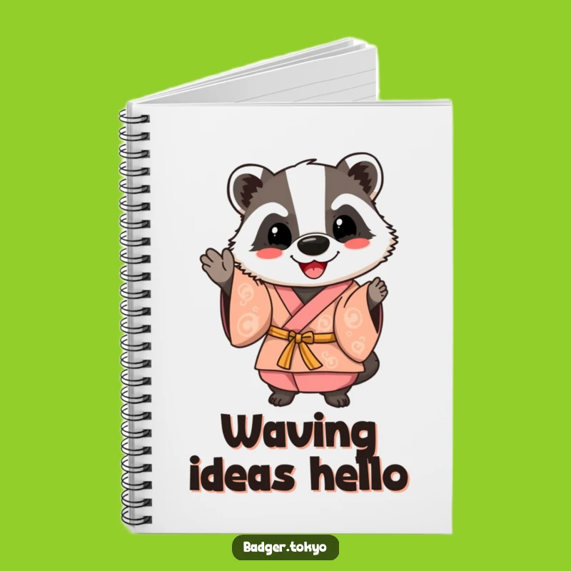 Funny Happy Badger Kimono Notebook: Friendly Notes, Cheerful Journal, Funny Gift