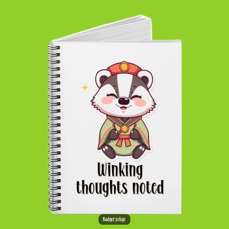 Funny Winking Badger Kimono Notebook: Mischievous Notes, Happy Sparkle, Funny Gift