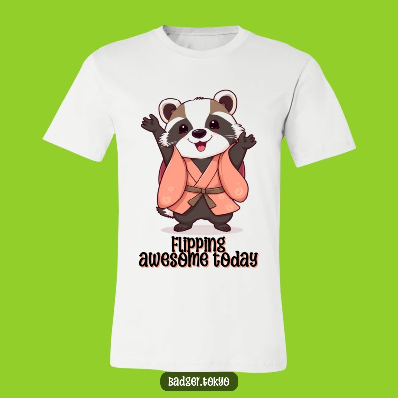 Funny Somersault Badger T-Shirt: Playful Acrobat, Awesome Funny Gift Choice
