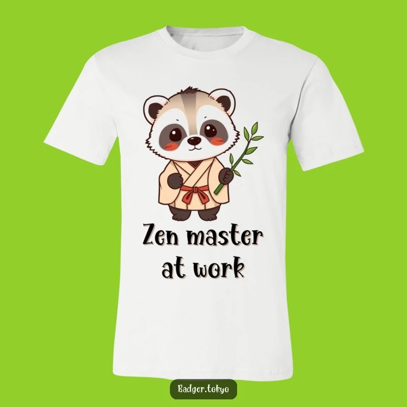 Funny Kawaii Badger Bamboo Zen T-Shirt - Calm Nature Tee