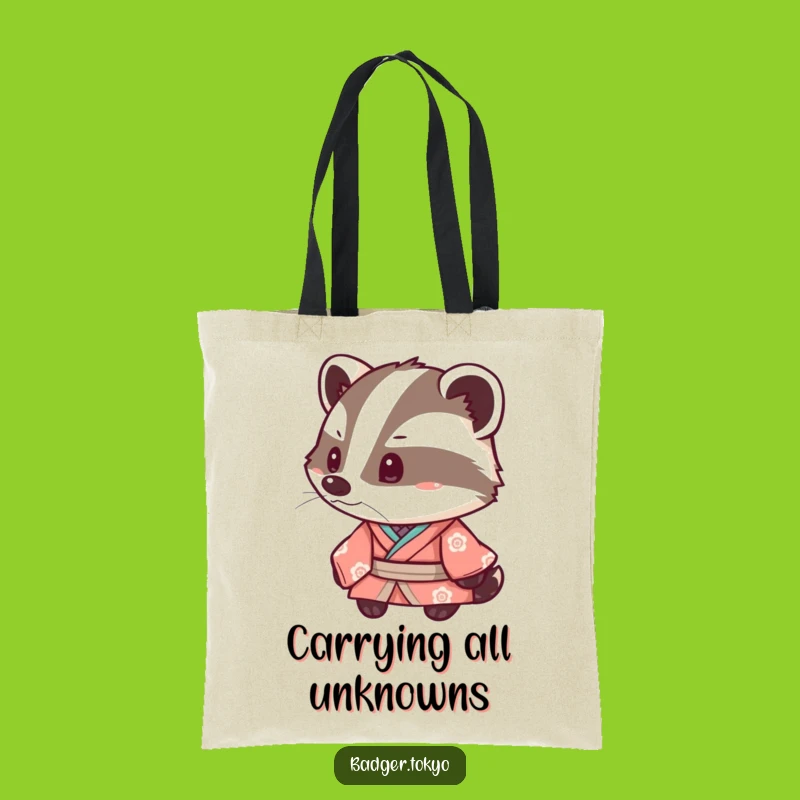 Funny Kawaii Badger Kimono Tote Bag: Inquisitive Style, Practical and Funny Gift