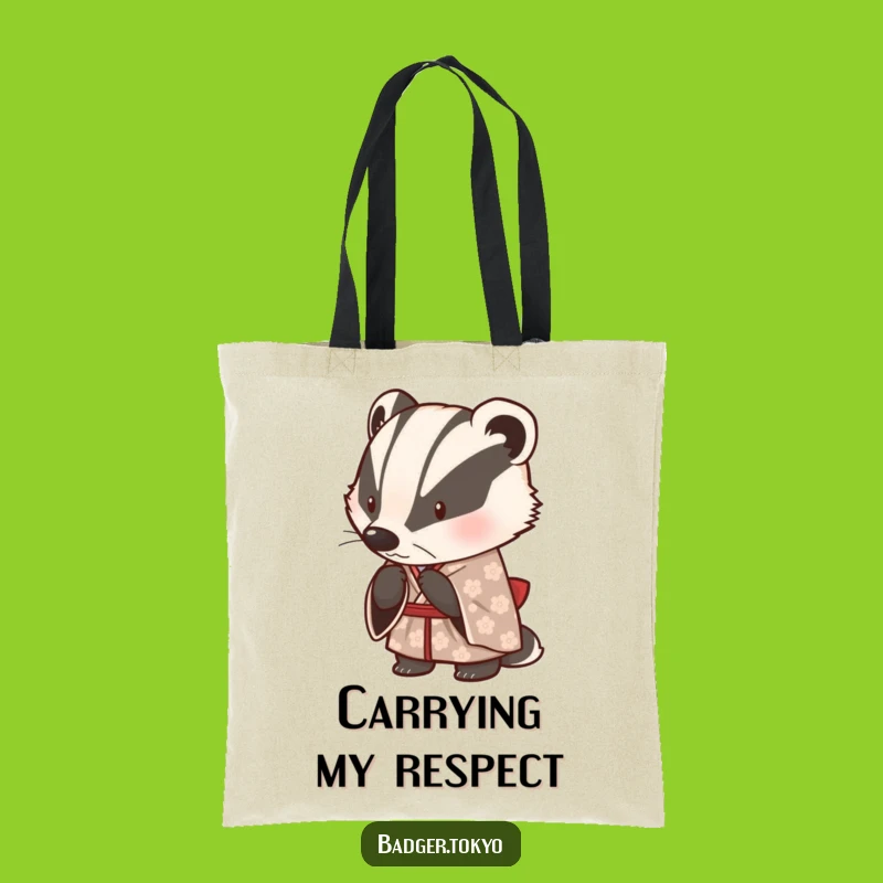 Funny Eco-Friendly Badger Kimono Tote Bag - Carry Your Grace