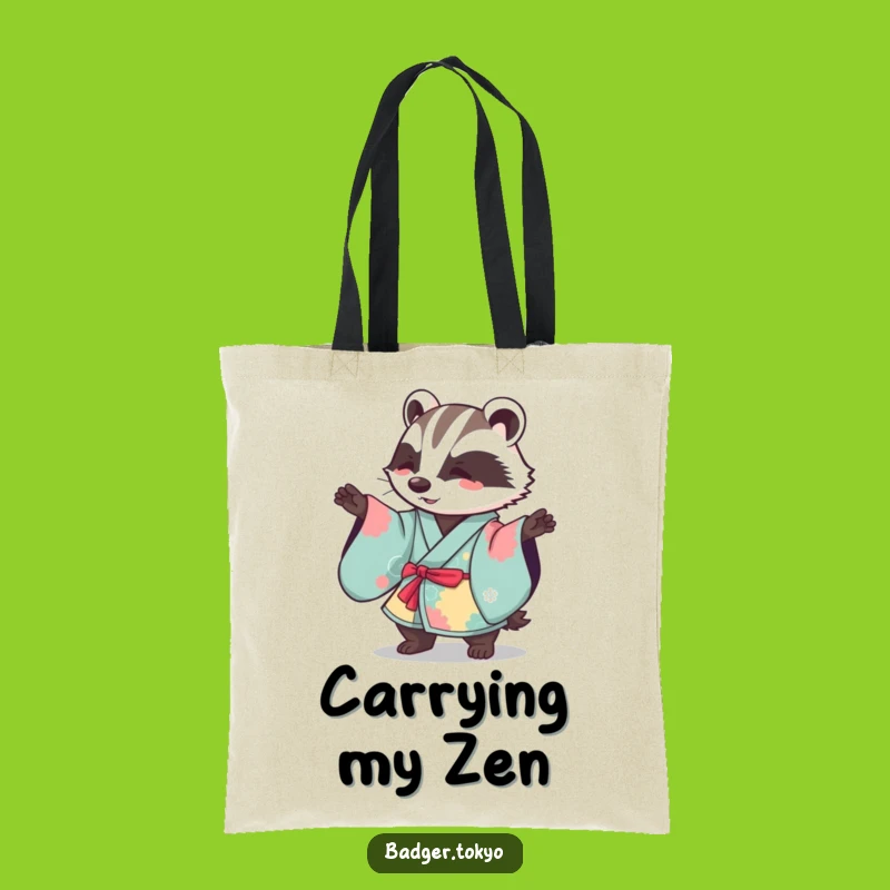 Funny Kawaii Badger Kimono Sweep Tote Bag - Stylish Sweeping Accessory Gift
