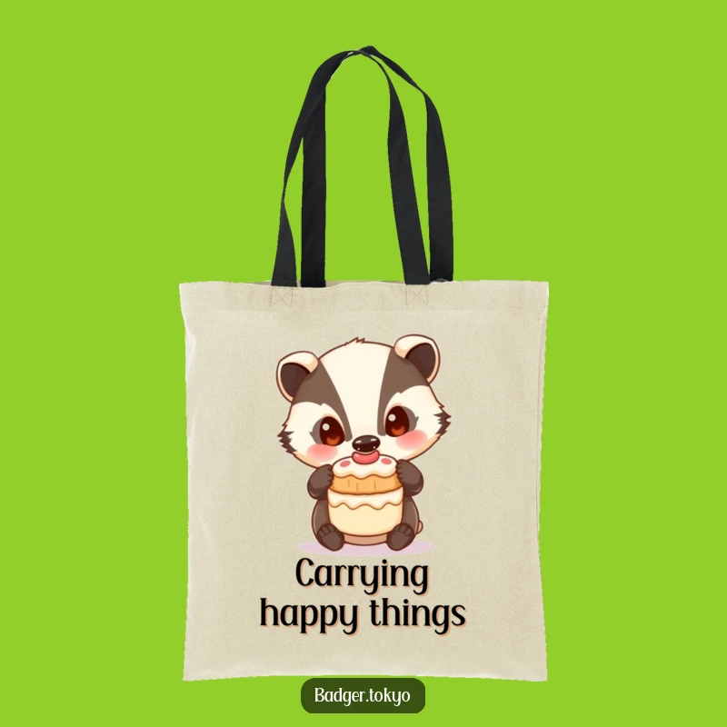 Funny Badger Cake Balance Tote Bag - Carry Sweetness, Great Funny Gift