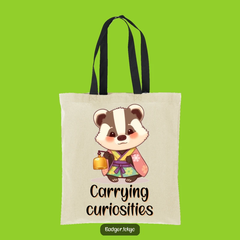 Funny Curious Badger Kimono Tote Bag - Carry Your Intrigue