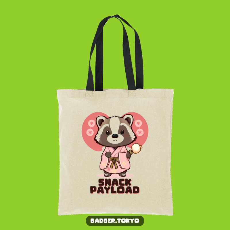 Funny Dango Badger Kimono Tote Bag - Carry Your Snacks in Style